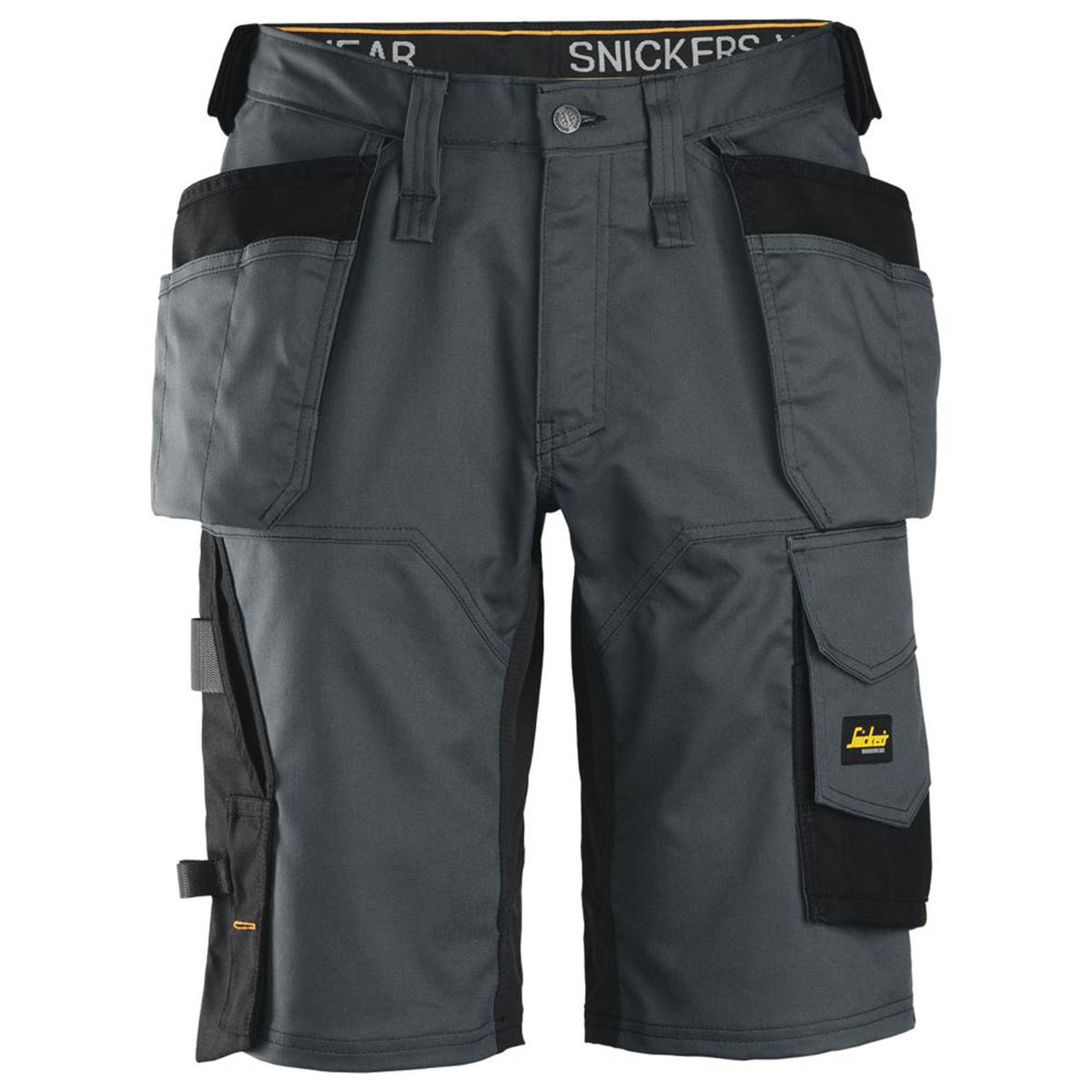 Snickers Mens Work Shorts 6151 Stretch 9 Pockets Grey Black Breathable 35" W - Image 1