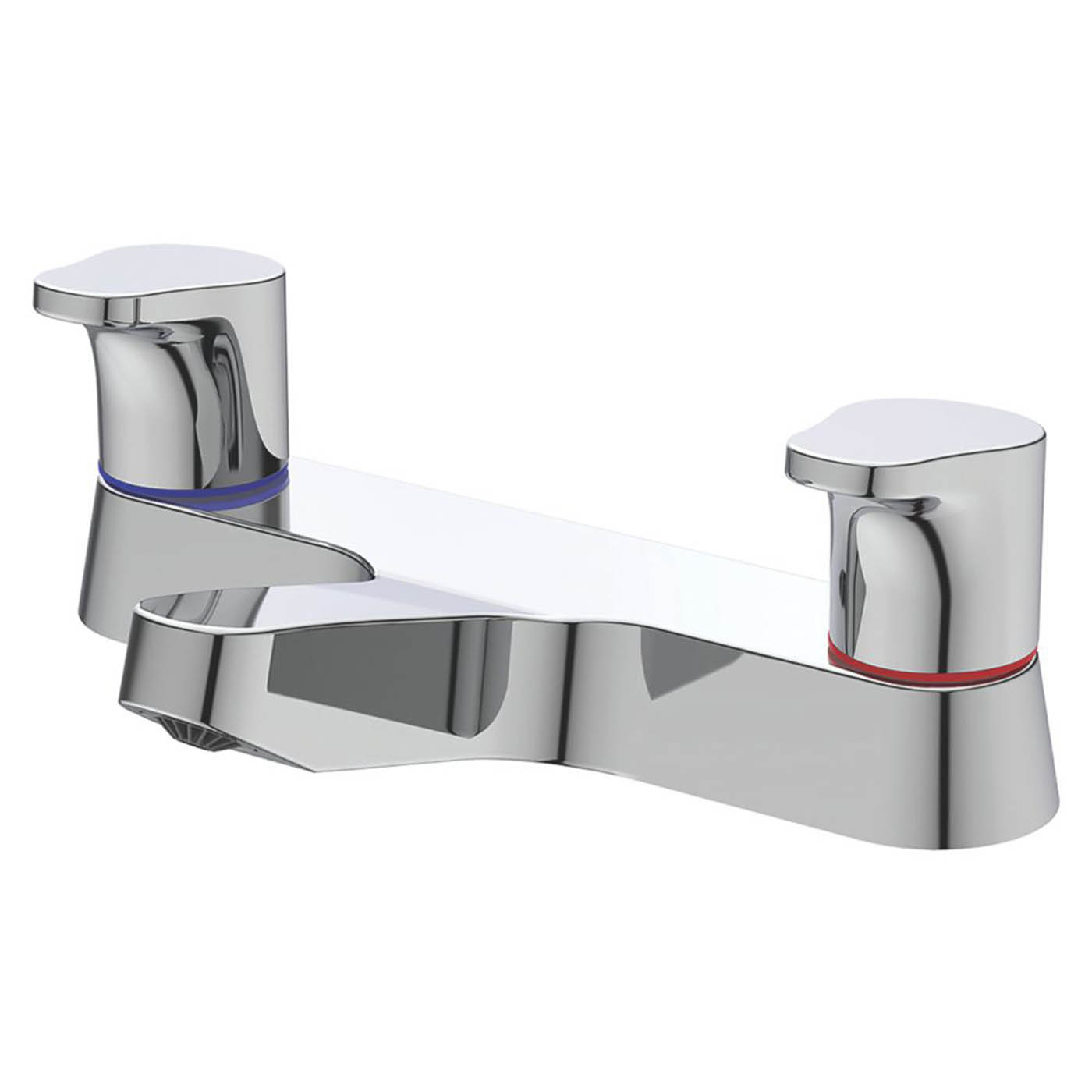 Bath Filler Tap Mixer Chrome Dual Lever Brass 81mm Bathroom Modern Faucet - Image 1