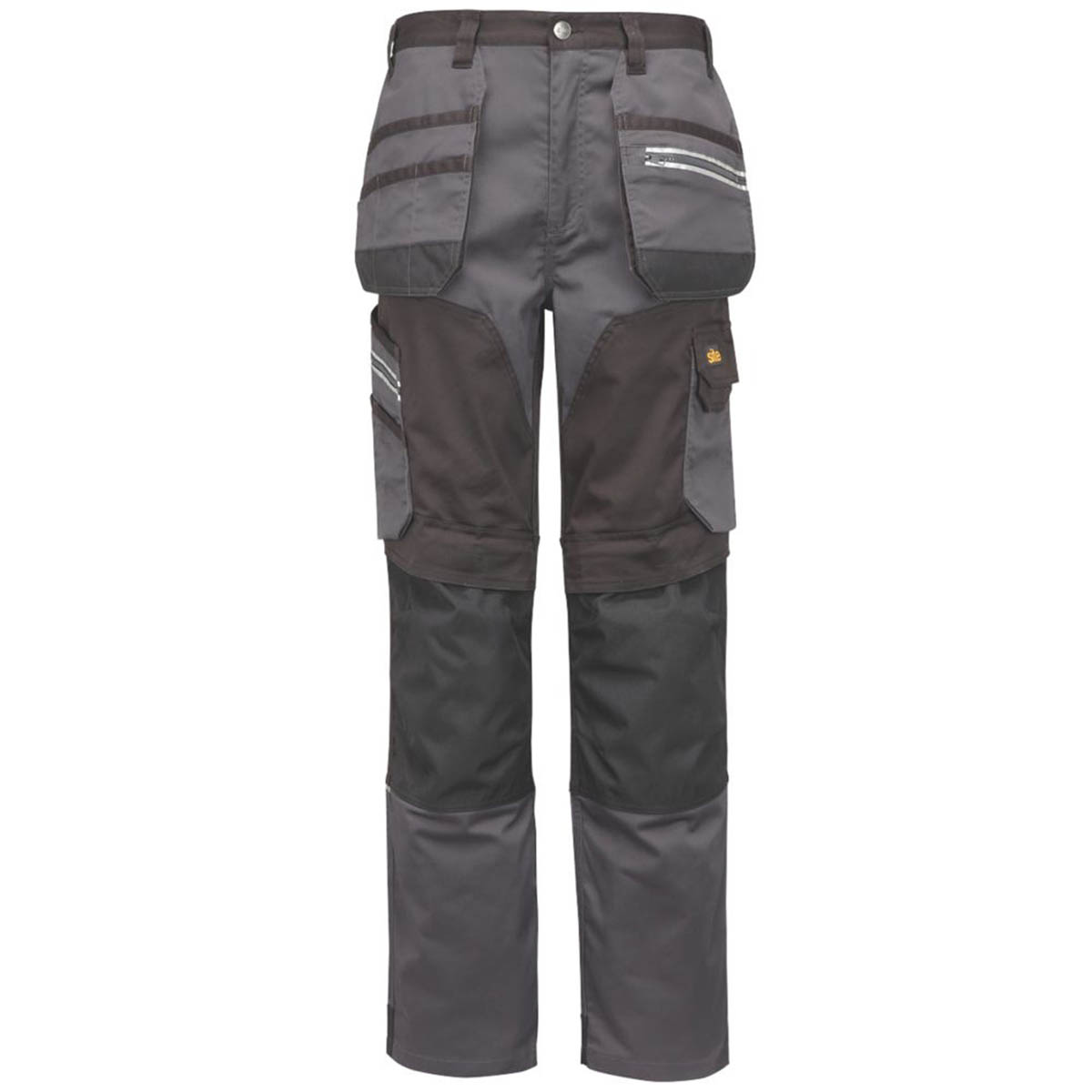 Site Work Trousers Mens Regular Fit Grey Black Stretch Multi Pockets 34"W 34"L - Image 2