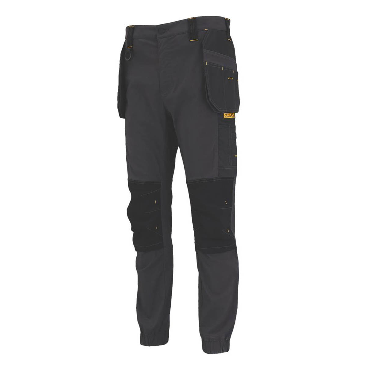 DEWALT Mens Work Trousers Grey Black 7 Pockets Slim Fit Breathable 34" W 31" L - Image 1