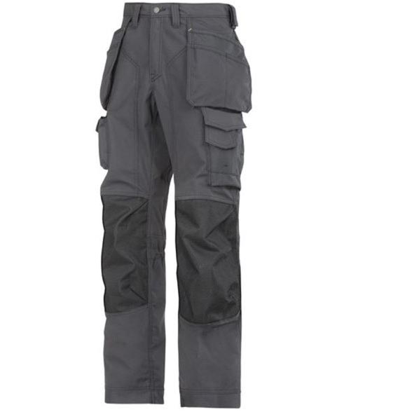 Snickers Work Trousers Mens Regular Grey Black Breathable Multi Pocket 36"W 32"L - Image 1