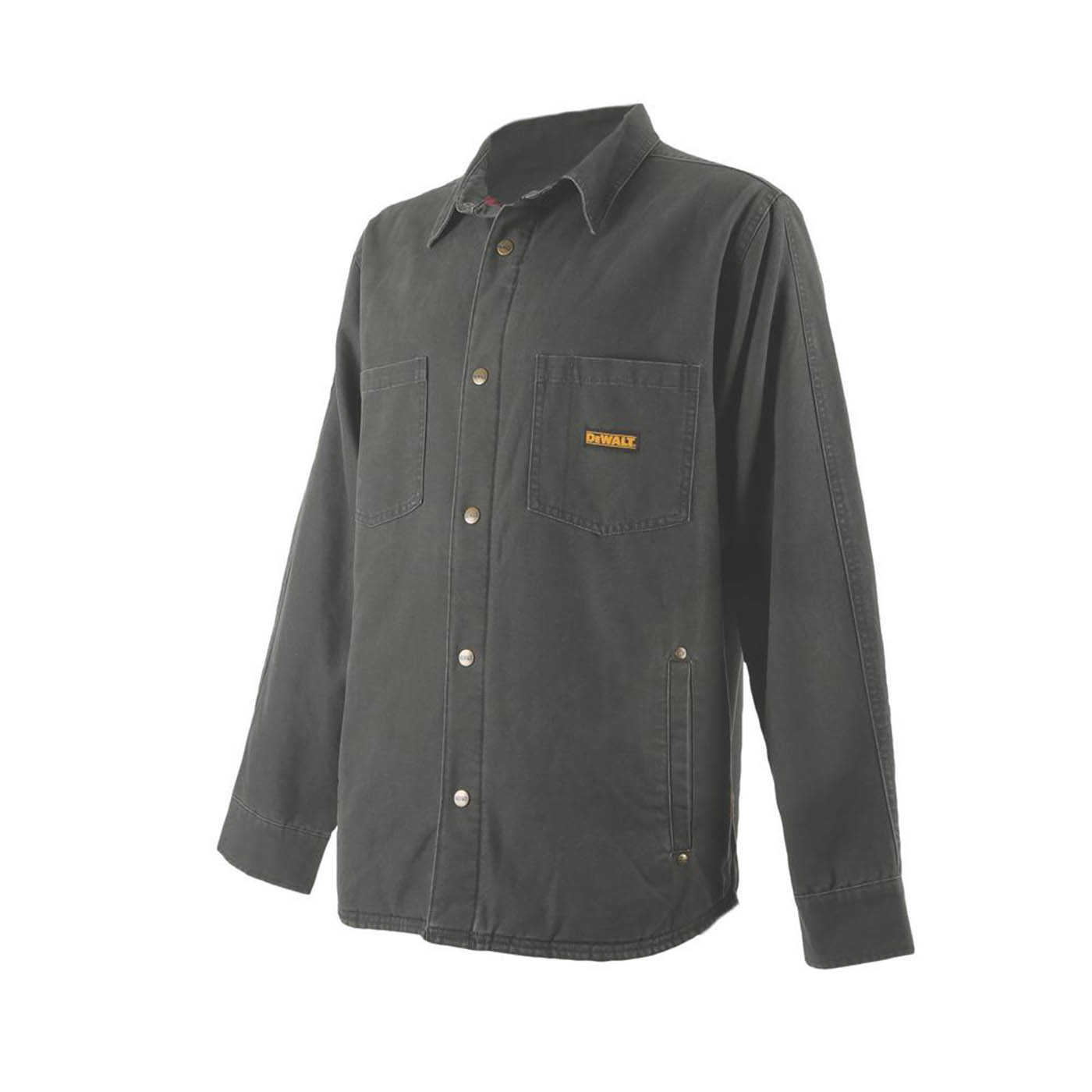 DeWalt Work Jacket Mens Grey Canvas Coat Pockets Poppers Medium 37-39" Chest - Image 4