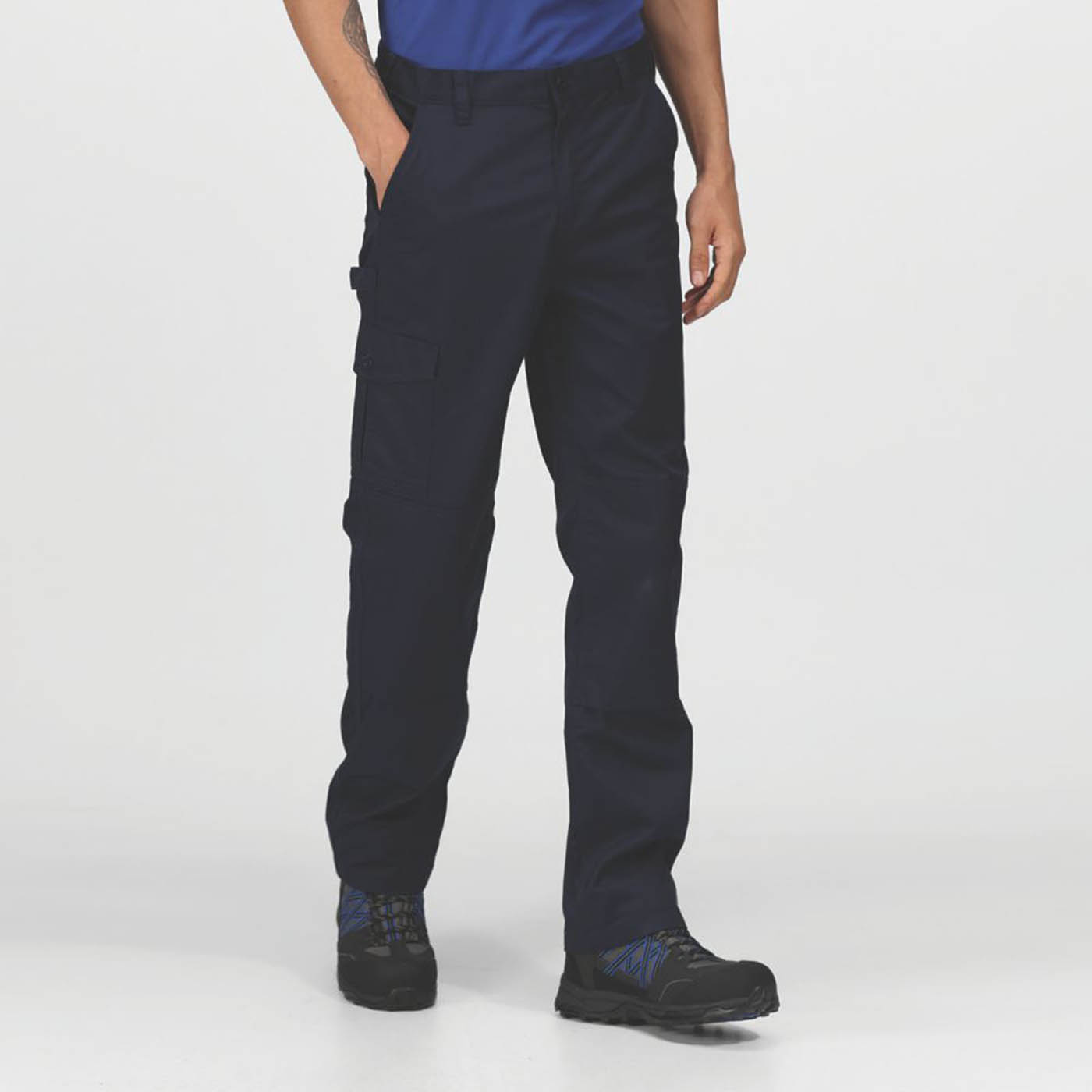 Regatta Pro Mens Work Trousers Navy Cargo Classic Fit Multi Pockets 38" W 31" L - Image 3