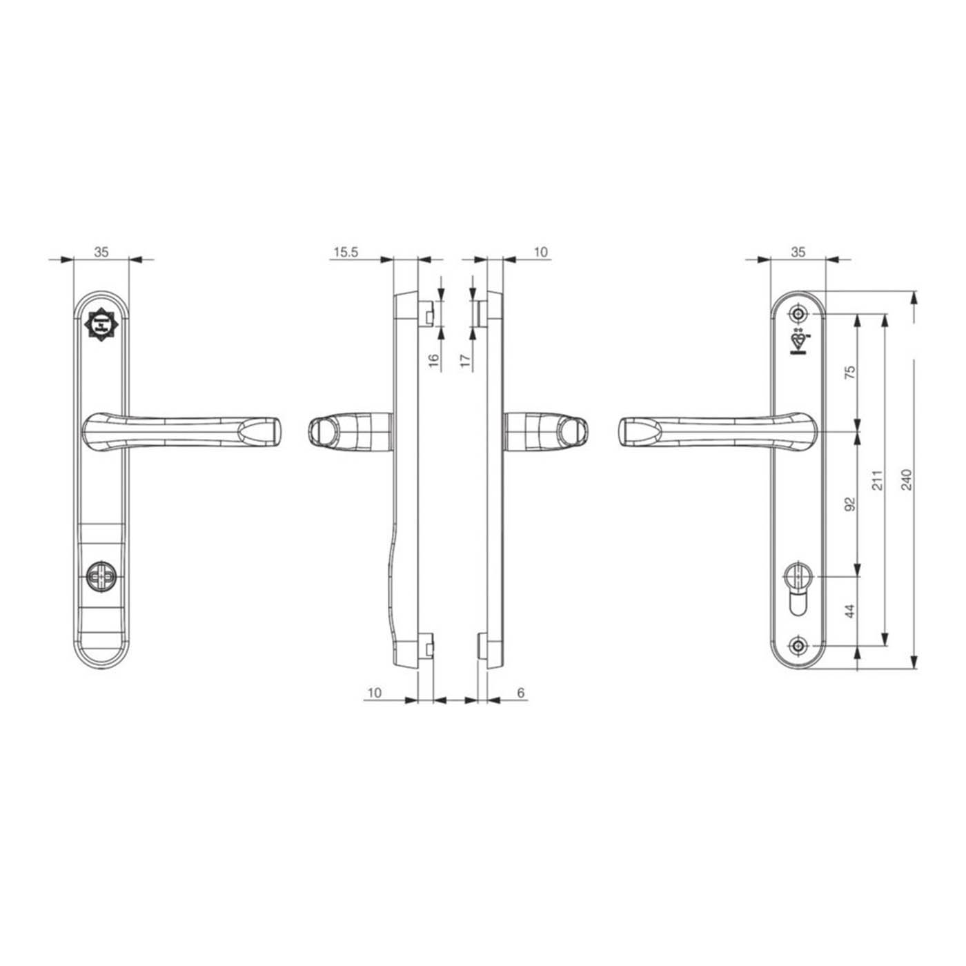 Smith & Locke Door Handles Pair Polished Chrome - Image 3