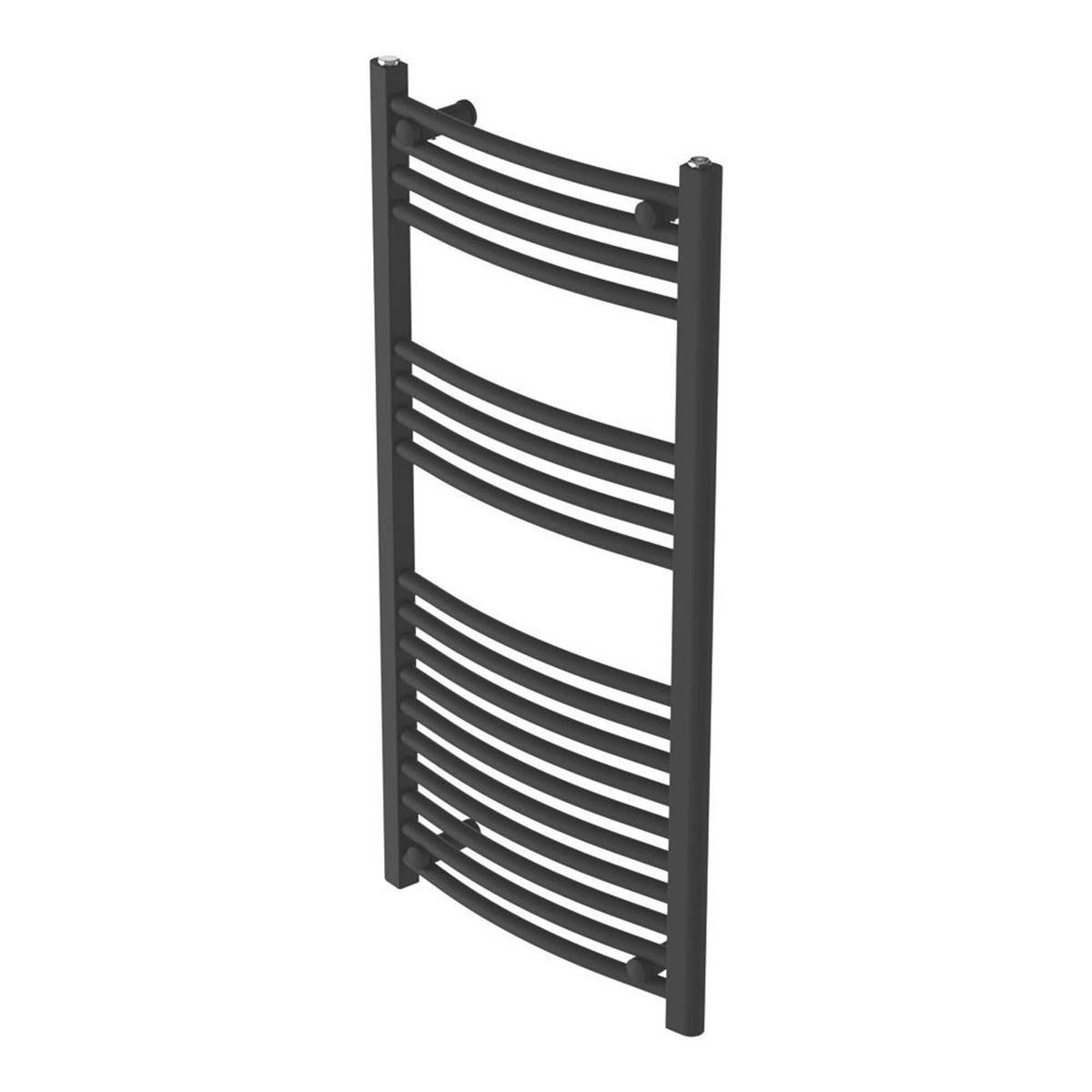 Flomasta Towel Rail Radiator Matt Black Curved Bathroom Warmer Ladder 100x50cm - Image 1