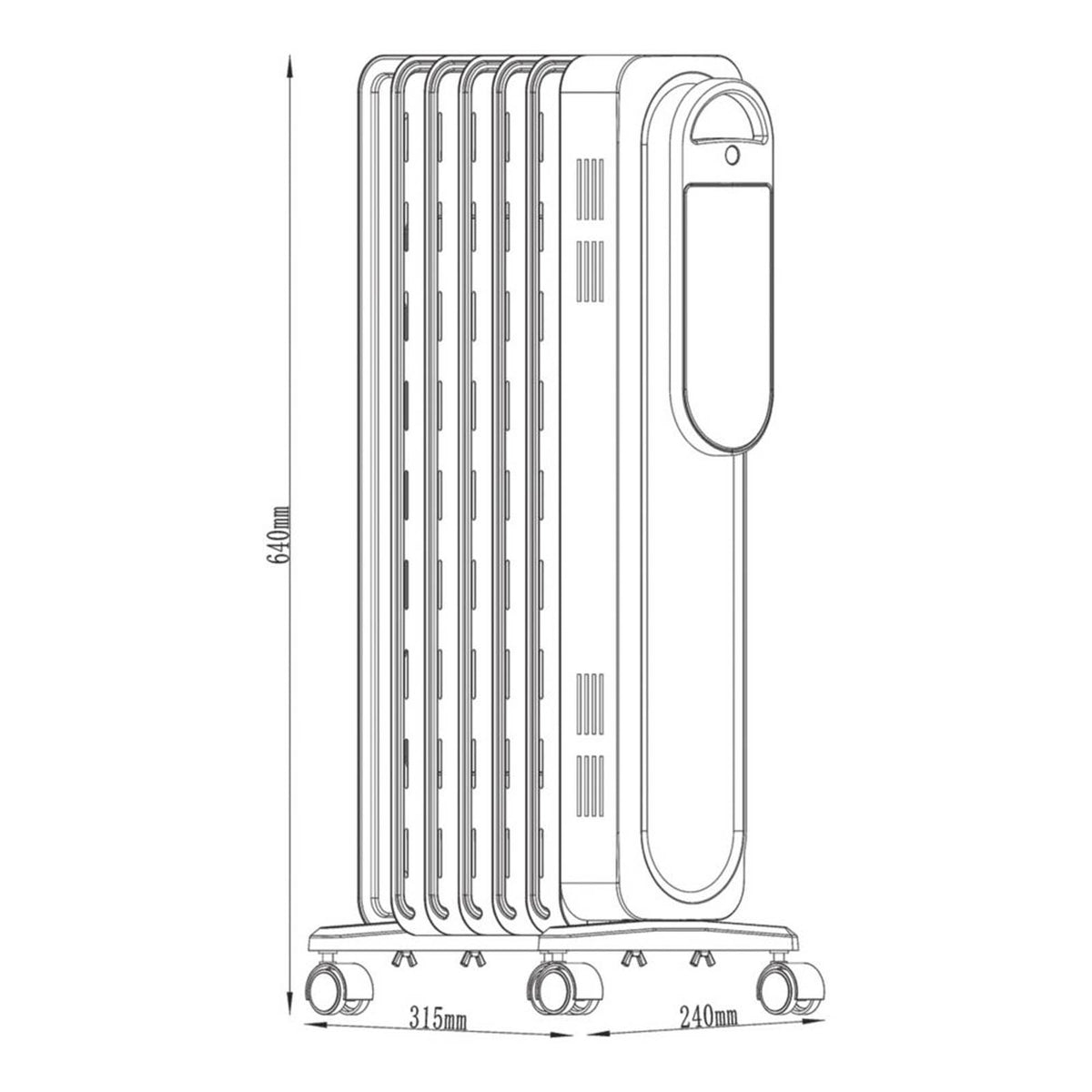Blyss 1500W Electric Portable Oil-filled Radiator Black - Image 5