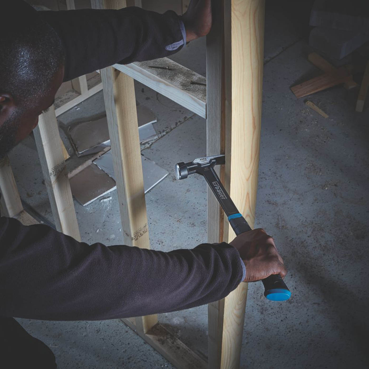 Erbauer Claw Hammer 16oz Carbon Steel Head Ergonomic Soft-Grip Handle Slimline - Image 2