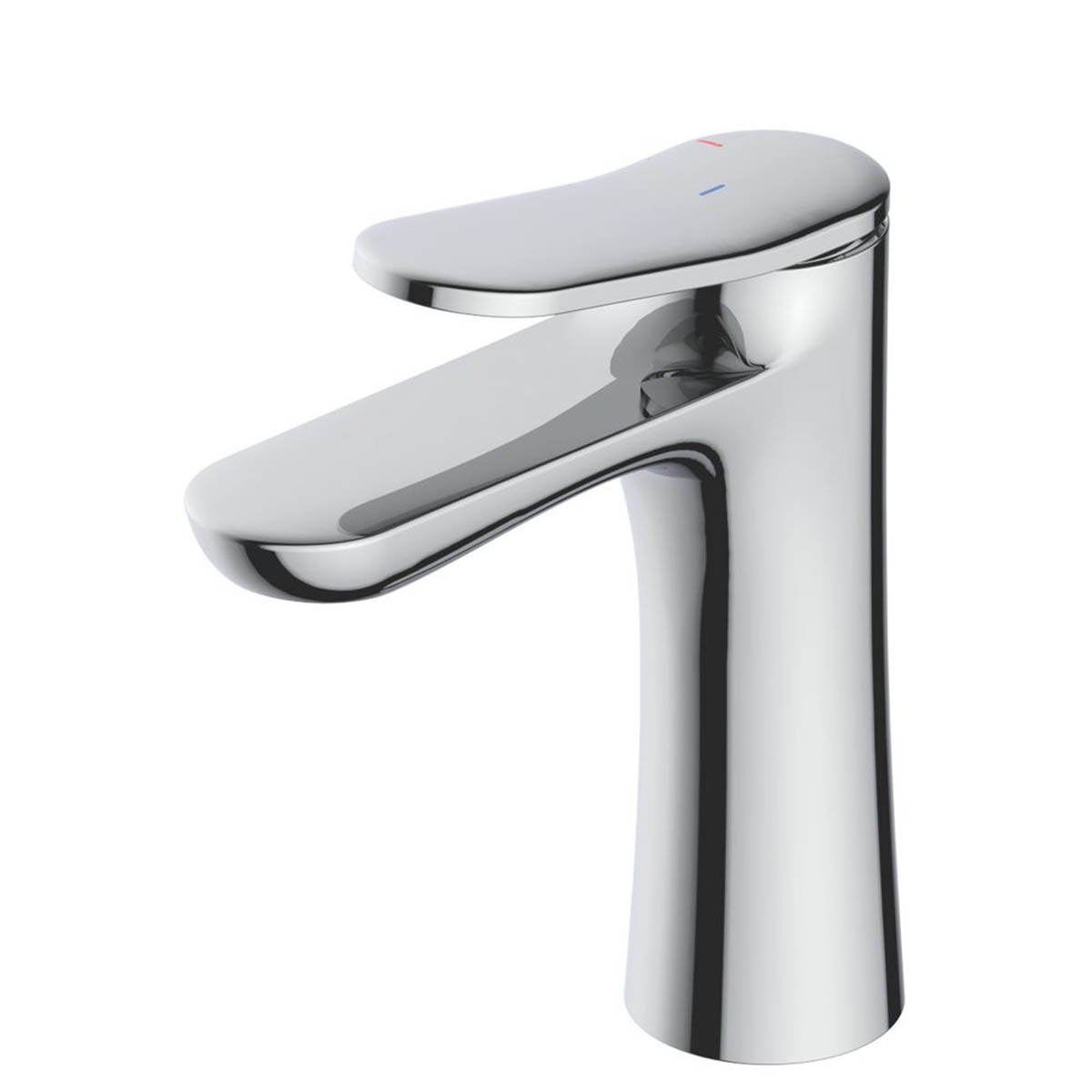 Swirl Basin Mixer Tap Mono Brass Chrome Soft Touch Lever Clicker Waste Modern - Image 1