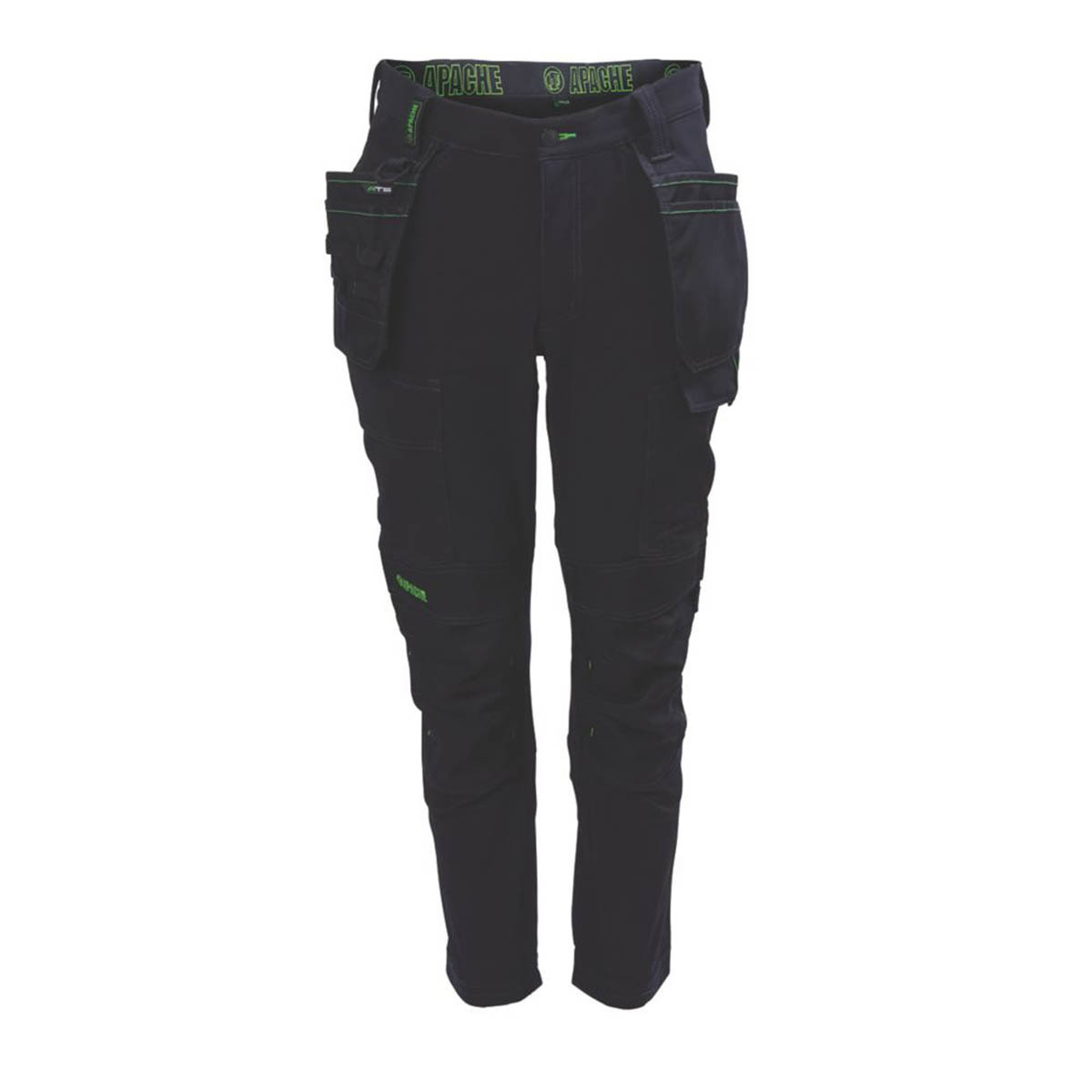 Apache Work Trouser Mens Slim Fit Black Stretch Multi Pocket Breathable 38W 31L - Image 2
