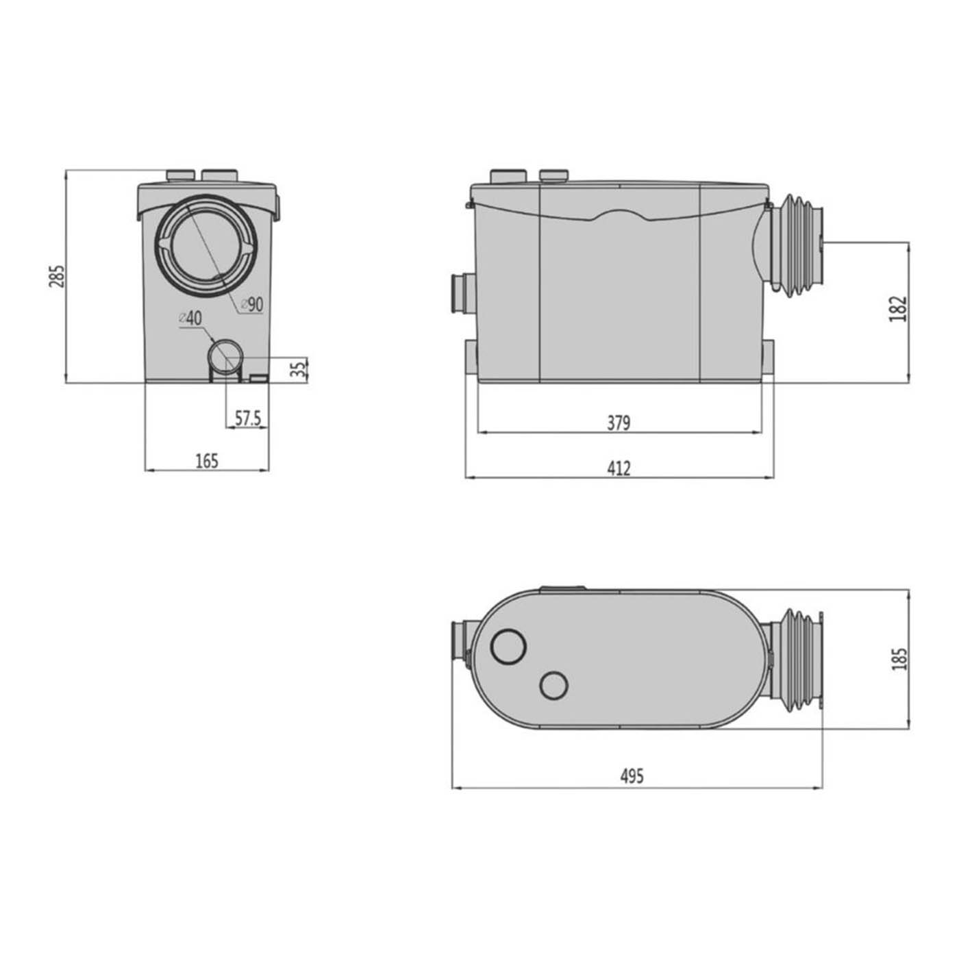 Flomasta Macerator WC & Bathroom (Slim) 400W 220-240V - Image 6