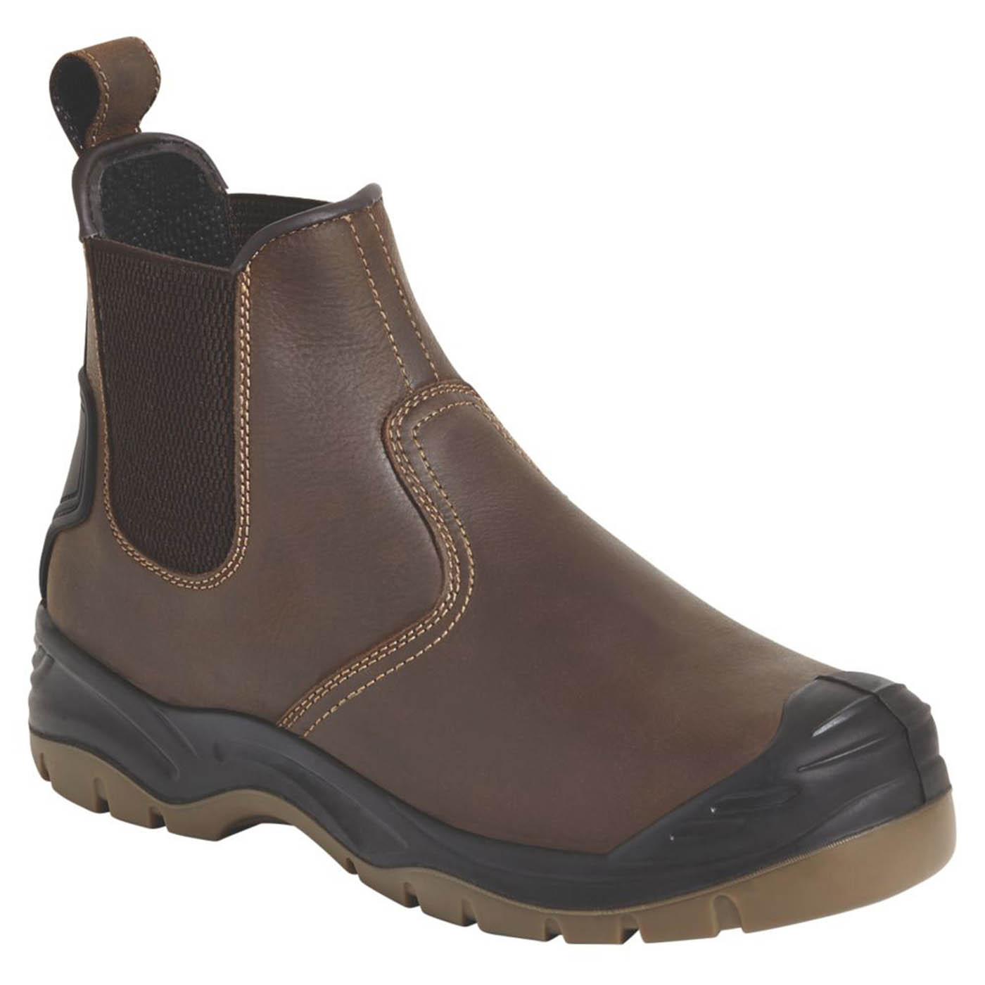 Apache AP715SM Size 11 Brown Water-Resistant Steel Toe Cap Safety Dealer Boots - Image 1