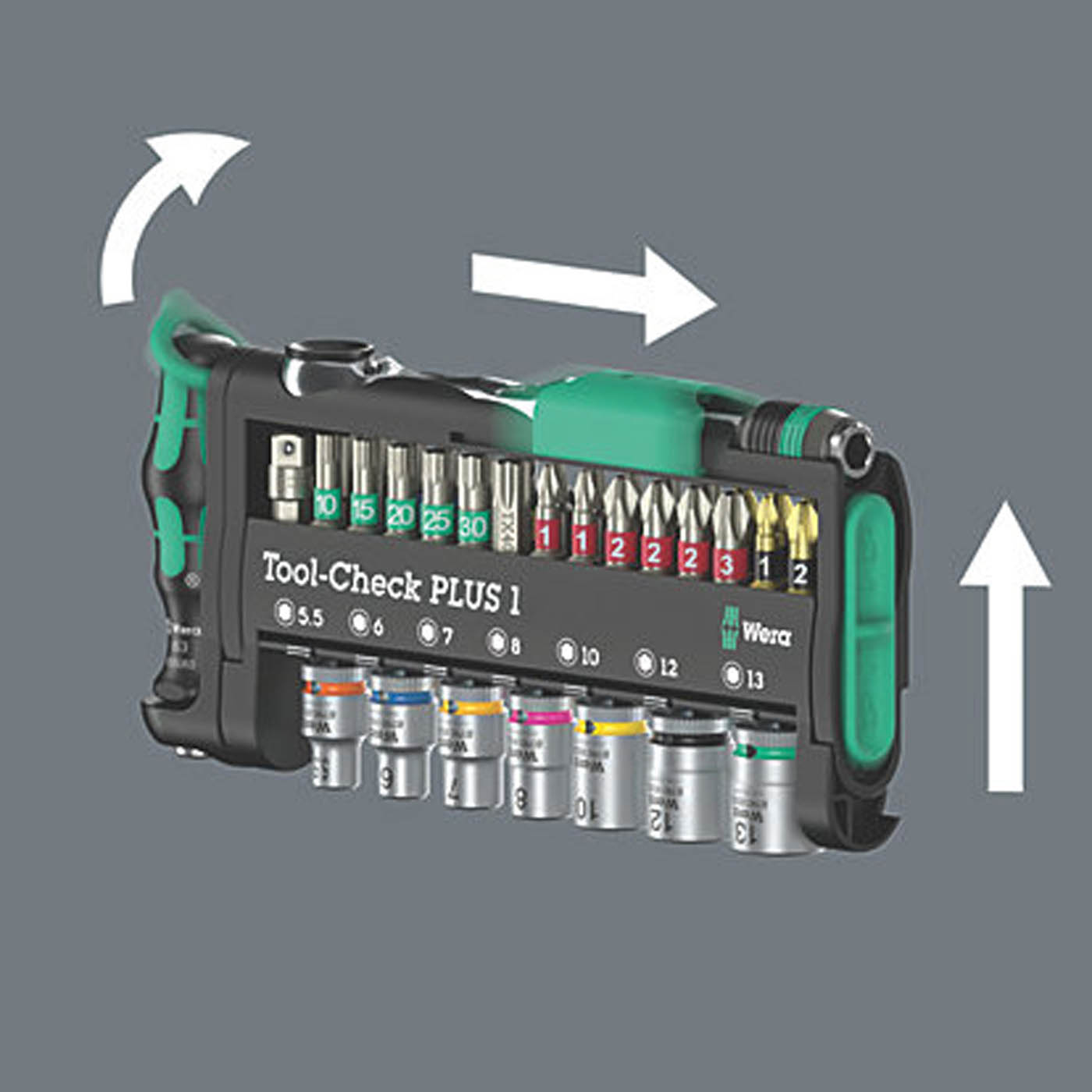 Wera Tool-Check PLUS 1 1/4" Drive Compact Ratchet & Accessory Set 39 Pieces - Image 3