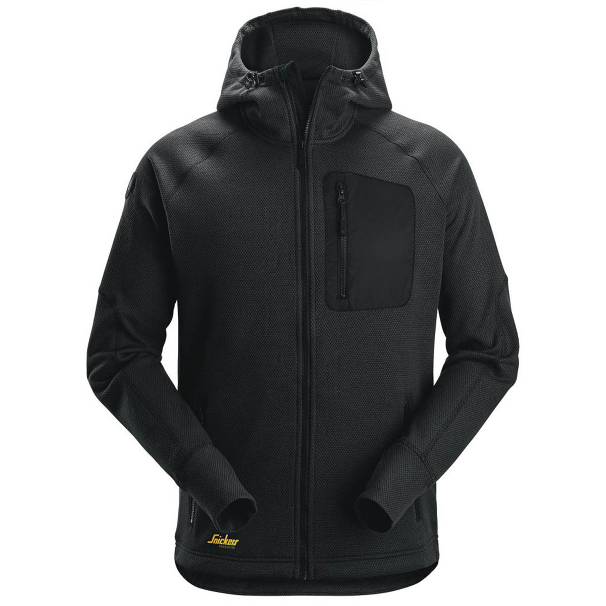 Snickers Work Hoodie Mens Regular Fit Black Breathable X Large 46" Chest - Image 1