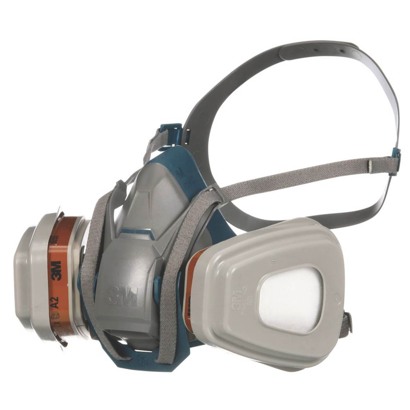 One Size Quick Latch Half Face Respirator Replaceable Filters A2-P3 7 Piece Set - Image 1