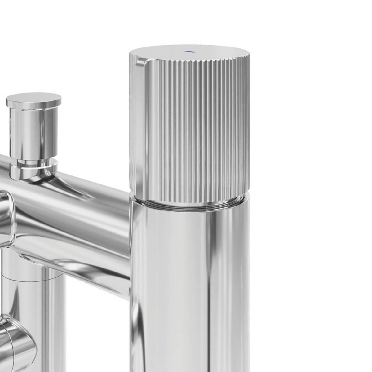 Swirl Bath Filler Tap Mixer Shower Chrome Dual Lever 2 Spray Patterns Modern - Image 4