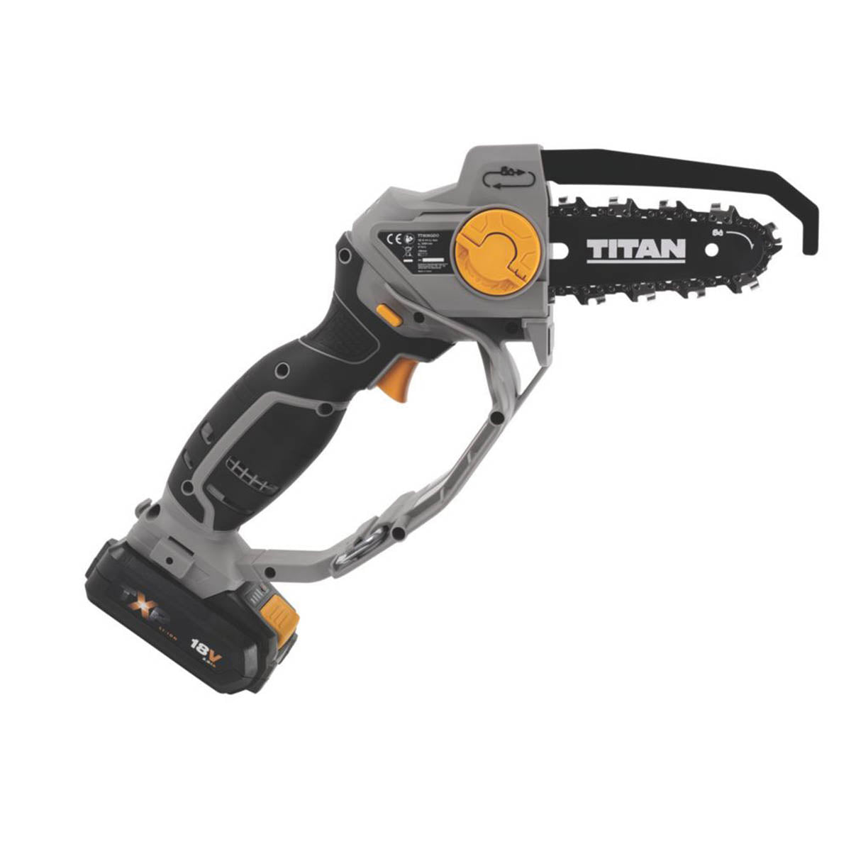 Titan Mini Chainsaw Cordless 18V 2.0Ah Li-Ion Compact 15cm Garden Wood Cutter - Image 2