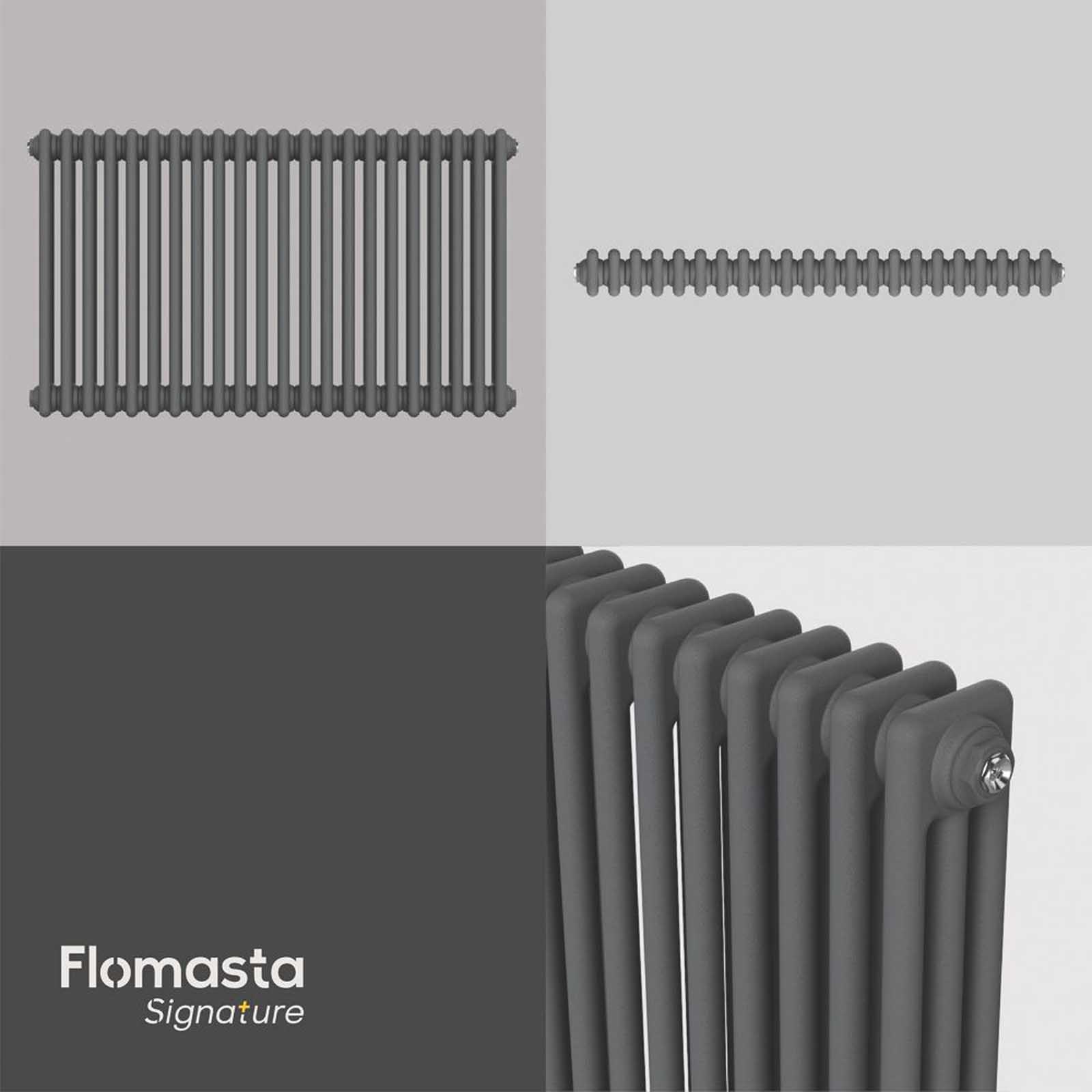Flomasta 600mm x 1010mm 4366BTU Anthracite Horizontal 3 Column Radiator - Image 6