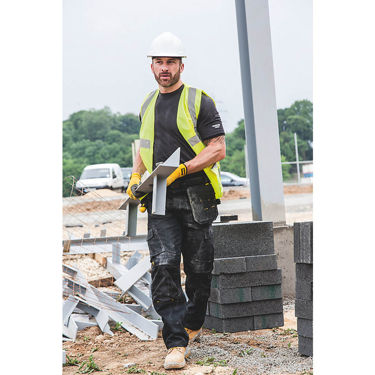 DeWalt Work Trousers Mens Black Straight Leg Breathable Multi Pocket 30"W 29"L - Image 2