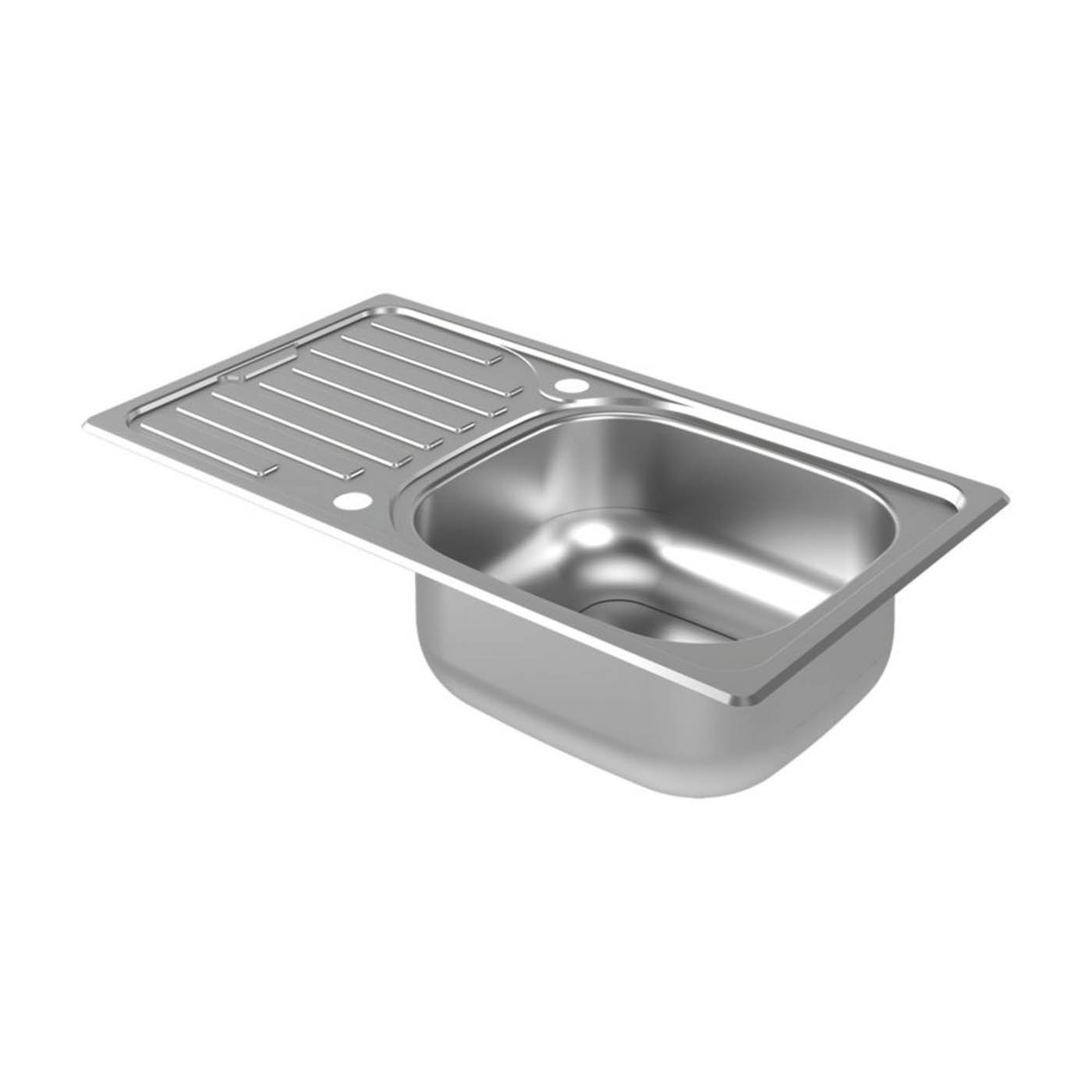 Jabiri Compact 1 Bowl Satin Stainless Steel Sink 600mm x 500mm - Image 2