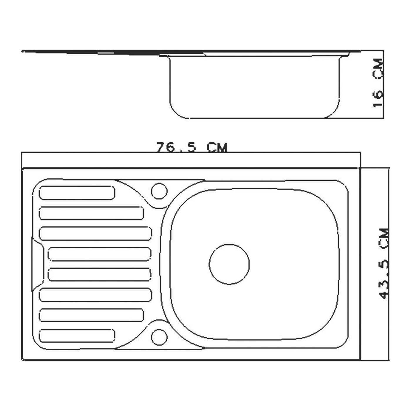 Jabiri Compact 1 Bowl Satin Stainless Steel Sink 600mm x 500mm - Image 3