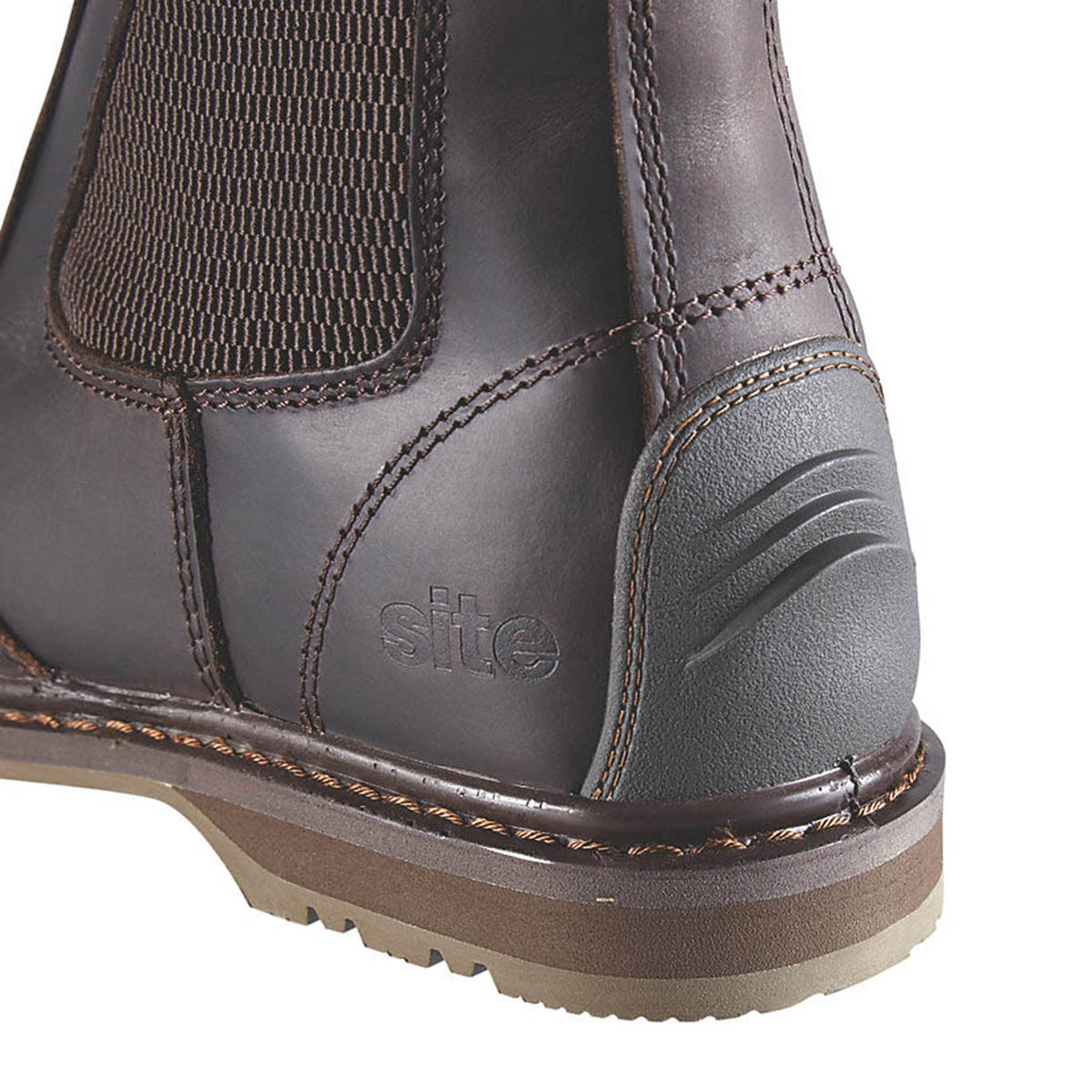 Site Safety Dealer Boots Mens Wide Fit Brown Leather Shoes Steel Toe Size 12 - Image 4