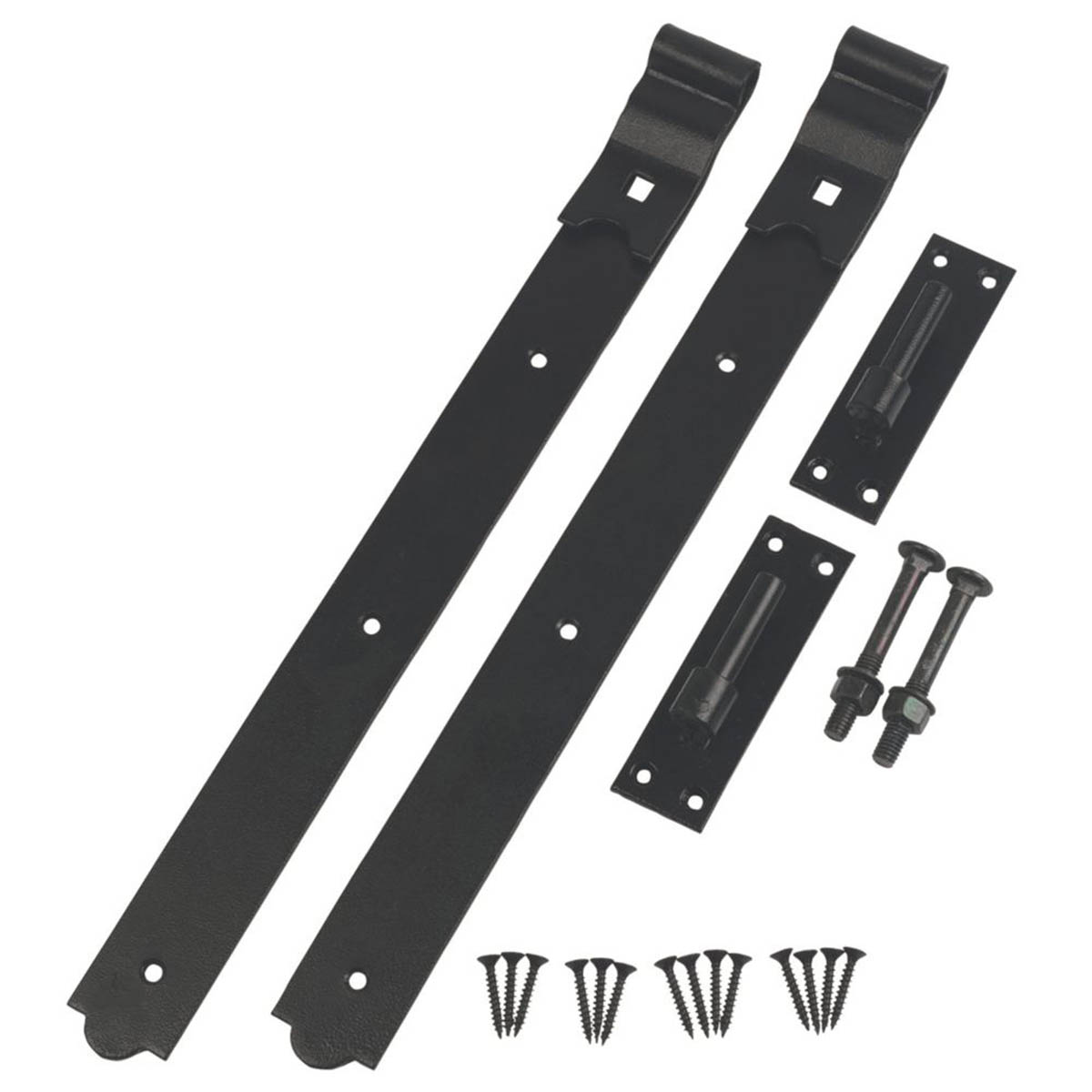 GateMate Cranked Band Hook Hinge Plate Steel Black 165mm x 24" x 600mm 2 Pack - Image 2
