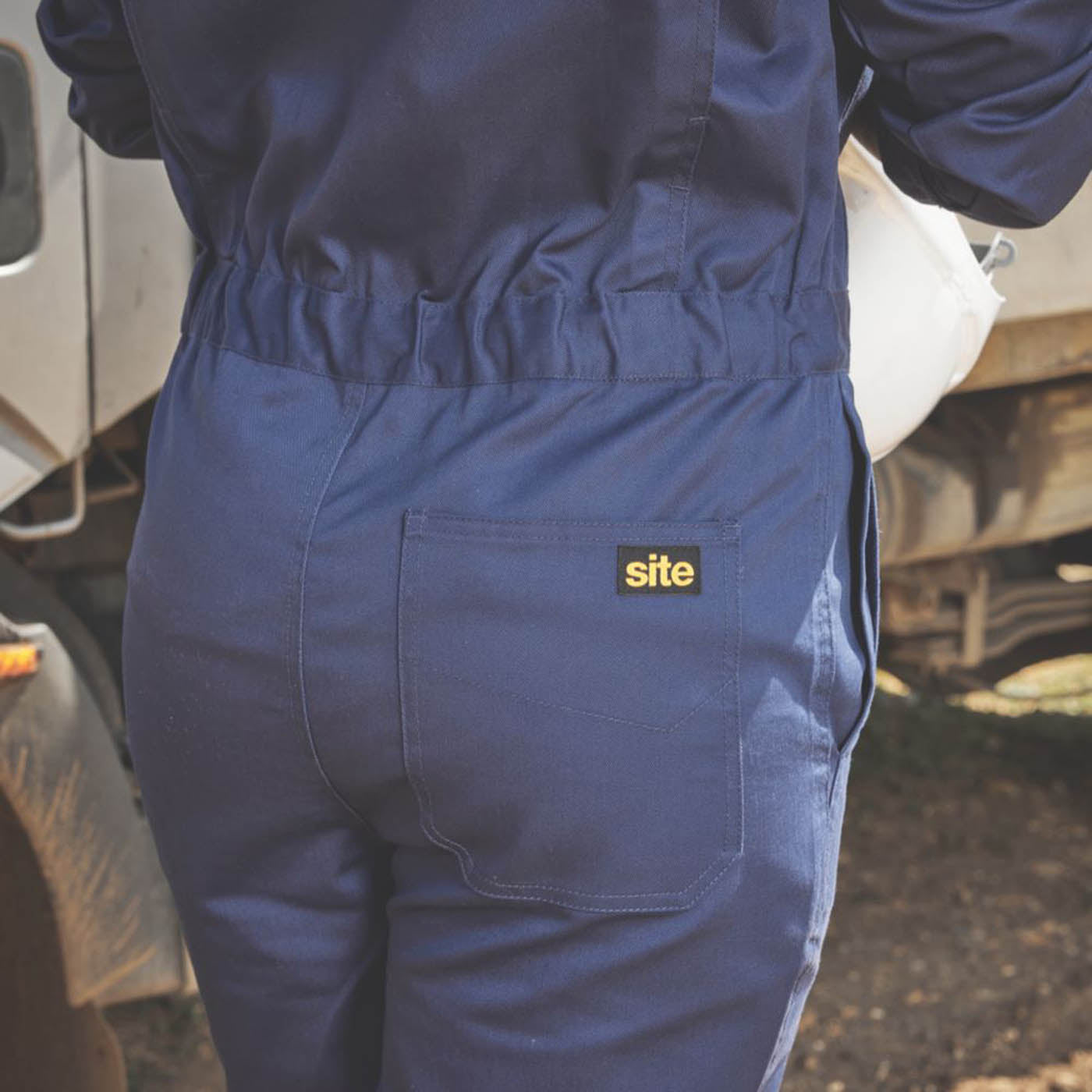 Site Womens Coveralls Overalls Boilersuit Stretch Blue Betoia Size 16 28" L - Image 5