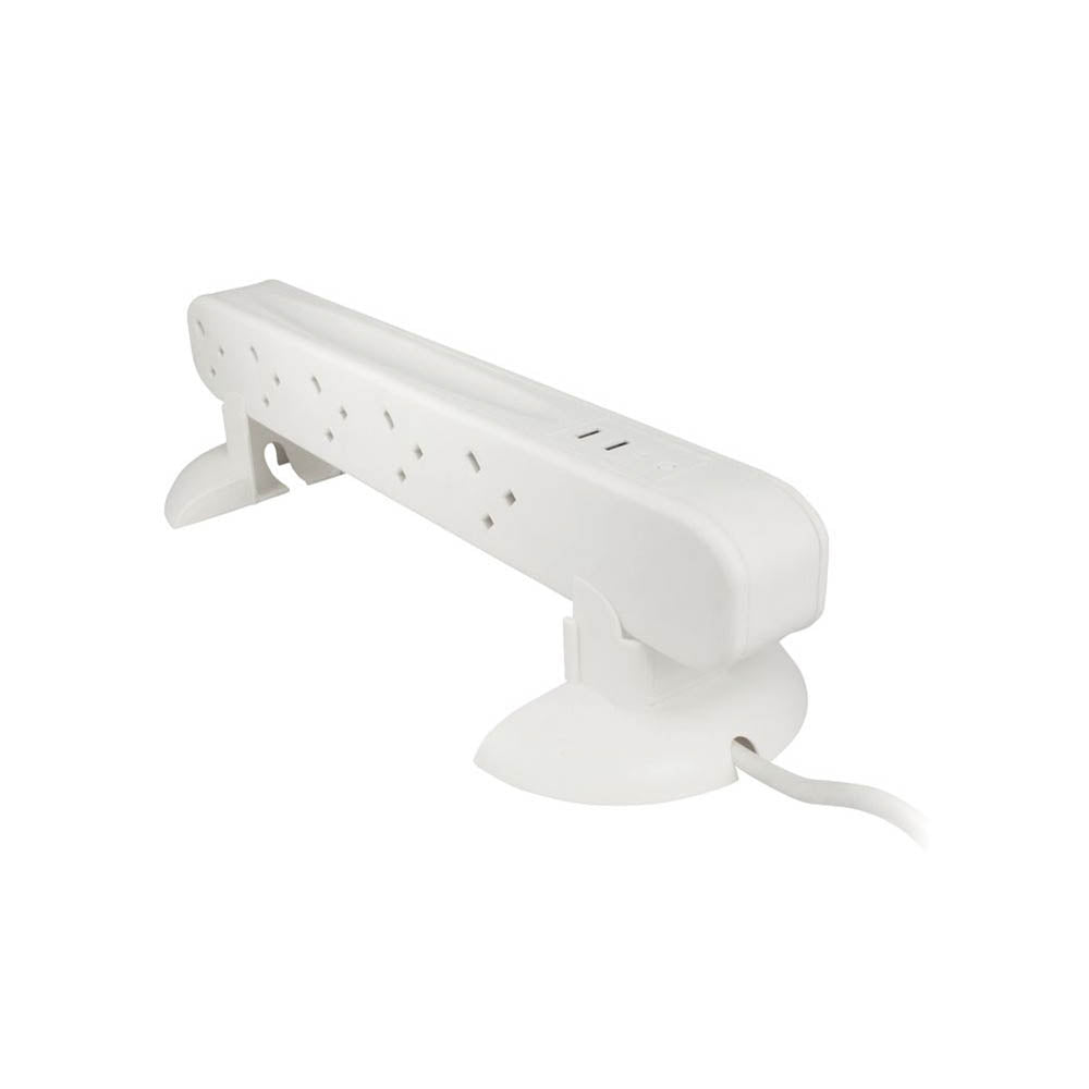 Tower Extension Lead 230V 13A 10 Gang 2 USB Ports Type A Surge LED Indicators 1m - Image 2