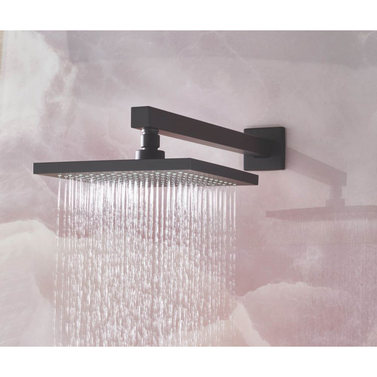 Bristan Shower Head Chrome Square Fixed 200mm Single Spray Pattern Bathroom - Image 2