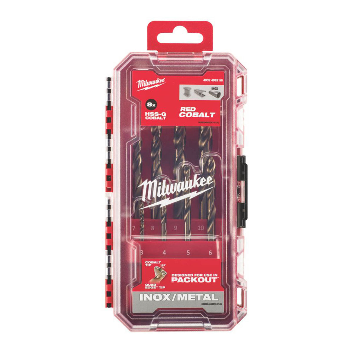 Milwaukee Straight Shank Metal Cobalt HSS Drill Bits 8 Piece Set - Image 2