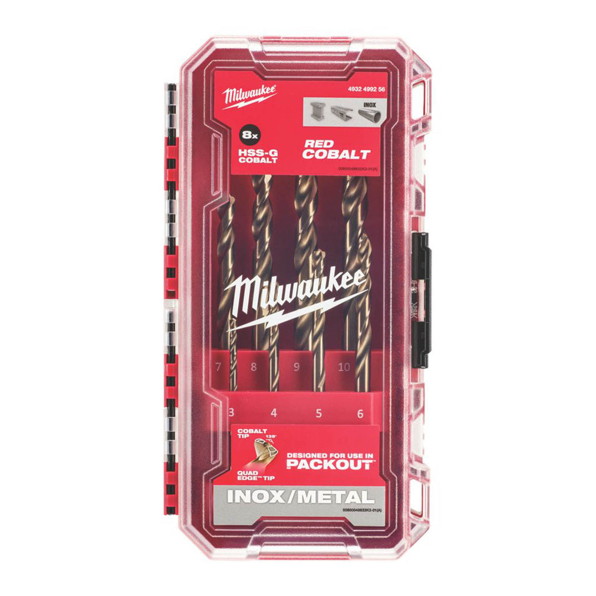 Milwaukee Straight Shank Metal Cobalt HSS Drill Bits 8 Piece Set - Image 3