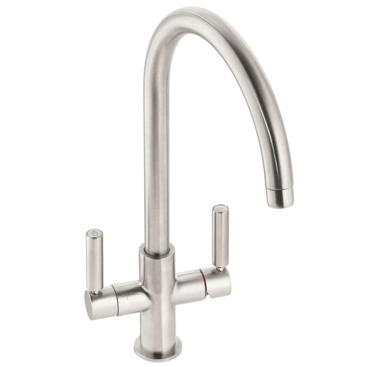 Abode Kitchen Filter Tap Monobloc Mixer 3 Way Double Lever Brushed Nickel - Image 1