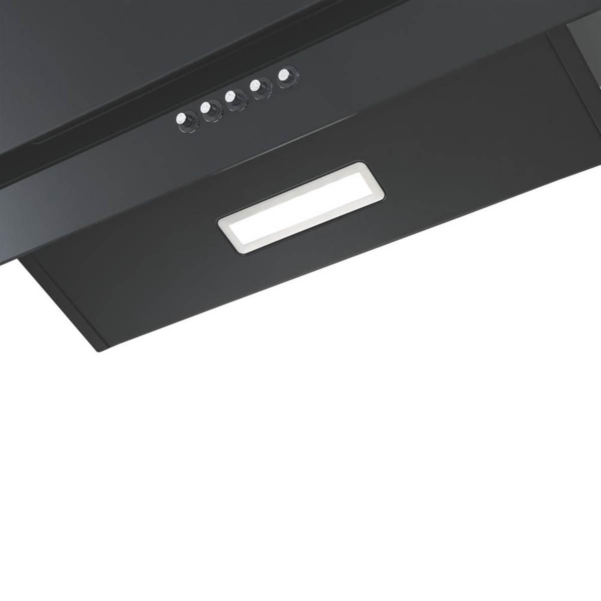 Cooker Hood Angled Black Kitchen Extractor Fan Glass Height-Adjustable 600mm - Image 5