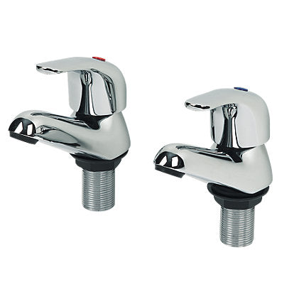 Bath Pillar Taps Tub Filler Single Lever Chrome Brass High Low Pressure Bathroom - Image 1