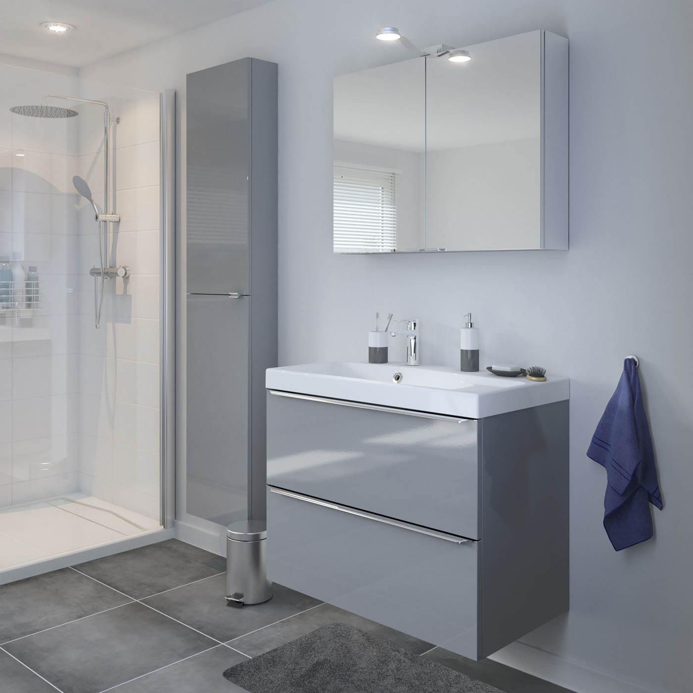 GoodHome Mila White Rectangular Counter top Basin (W)80cm - Image 4