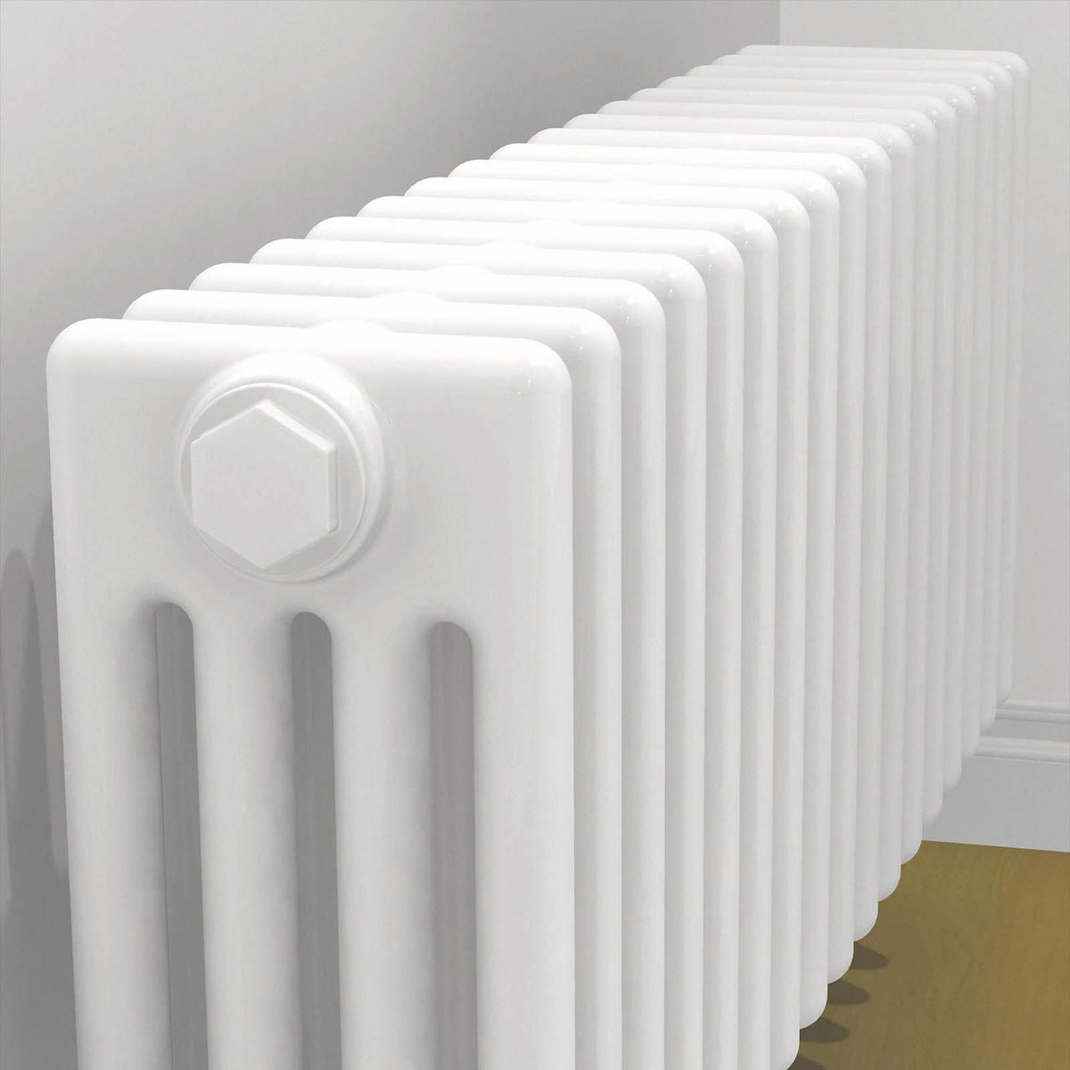 Acova 4 Column Radiator White Horizontal Steel 6005BTU Traditional W104.2xH60cm - Image 3