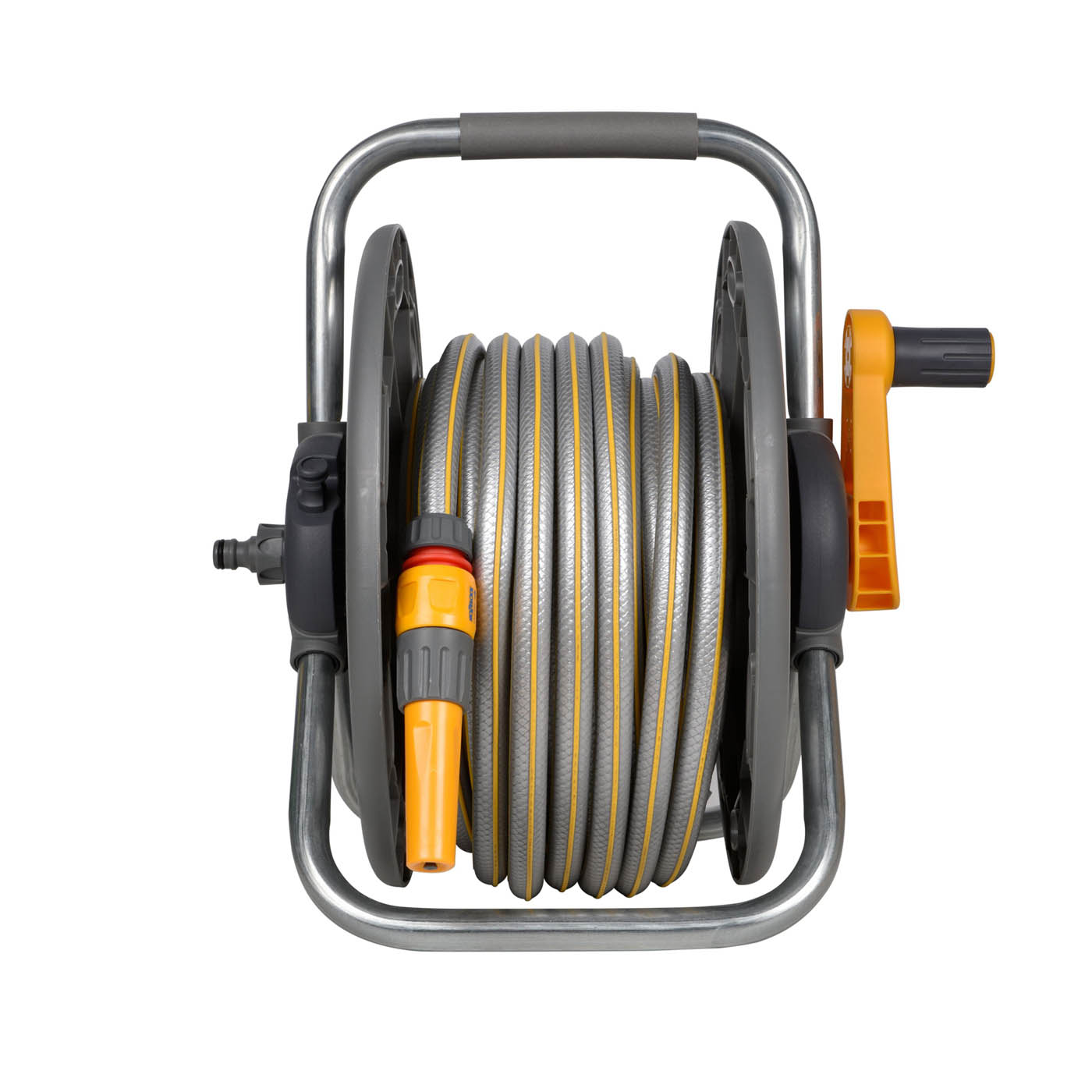 Hozelock 2 in 1 Freestanding Grey & yellow Hose pipe set (L)25m - with Nozzle Connectors Fixings - Image 2