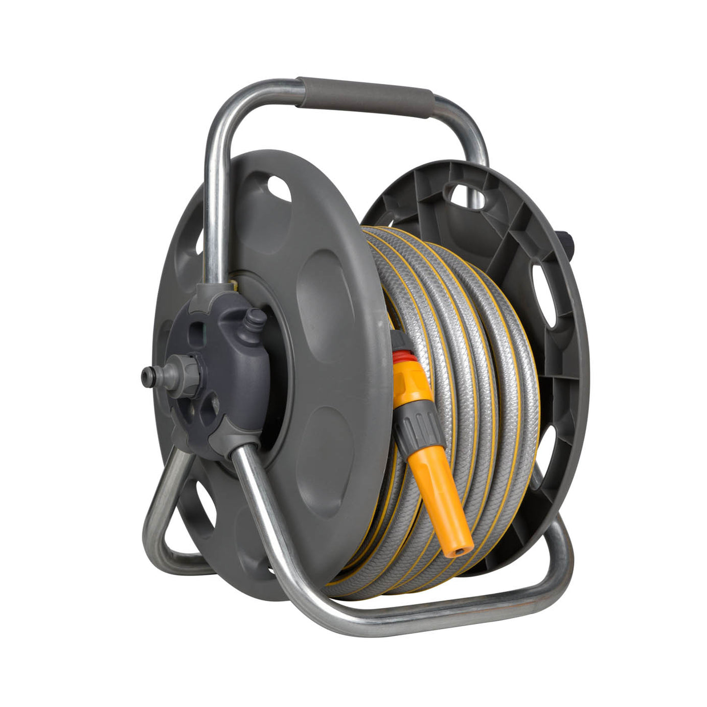 Hozelock 2 in 1 Freestanding Grey & yellow Hose pipe set (L)25m - with Nozzle Connectors Fixings - Image 3
