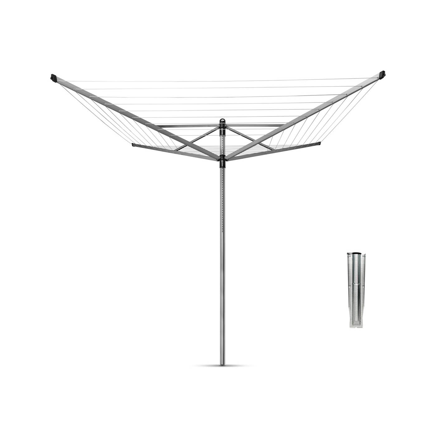 Brabantia Rotary Airer Silver Effect Outdoor Hanging Washing Line Stand 60m - Image 1