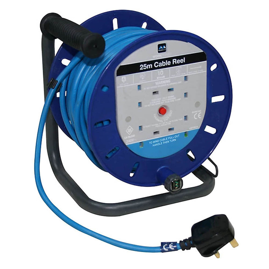 Masterplug Cable Reel 4 Socket  LDCT2510/4 240V Overload Protection Guide (L) 20m - Image 1