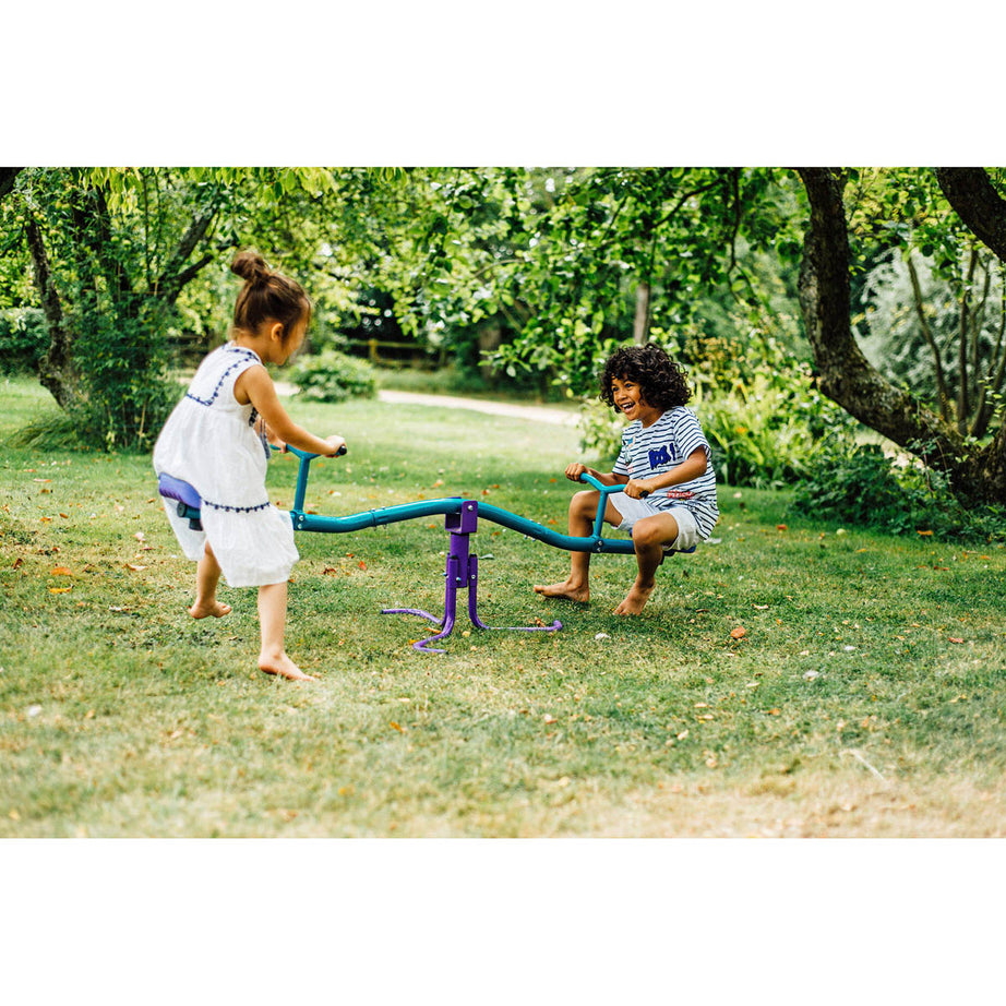 Kids Seesaw Rotating Garden Toy Activity Outdoor Durable Steel Comfort Grip - Image 2