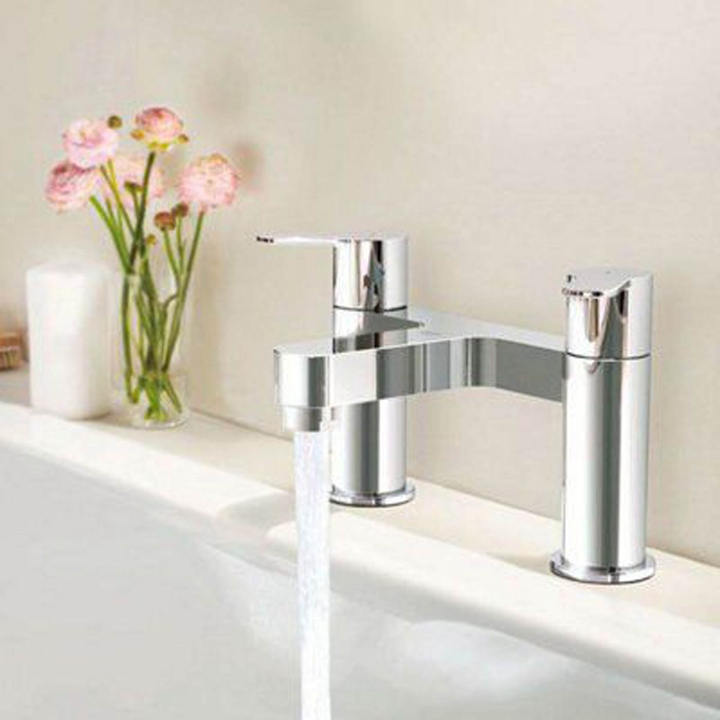 Grohe Bath Filler Tap Mixer Chrome Dual Lever Brass Bathroom Modern Faucet - Image 1