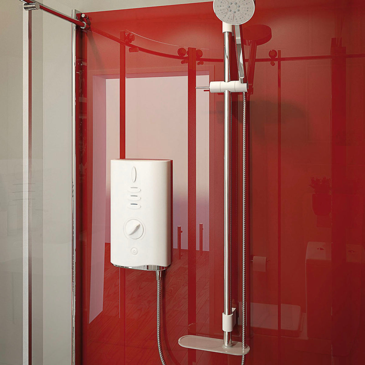 Mira Electric Shower Sport Max Opti-flo Chrome White Soap-dish 10.8kW 3 Powers - Image 5