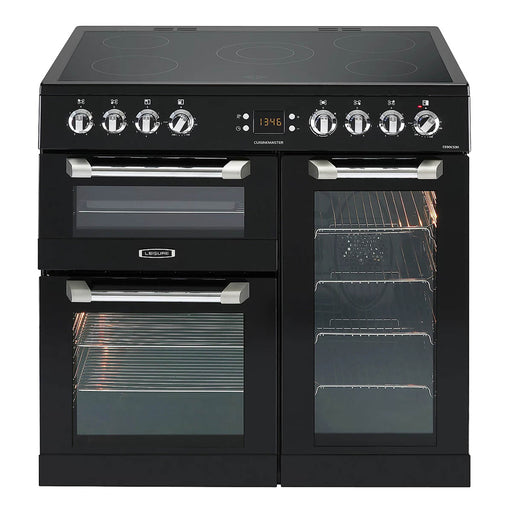 Electric Range Cooker Ceramic Hob Oven Grill CS90C530K Black 5 Burners 90cm 175L - Image 1