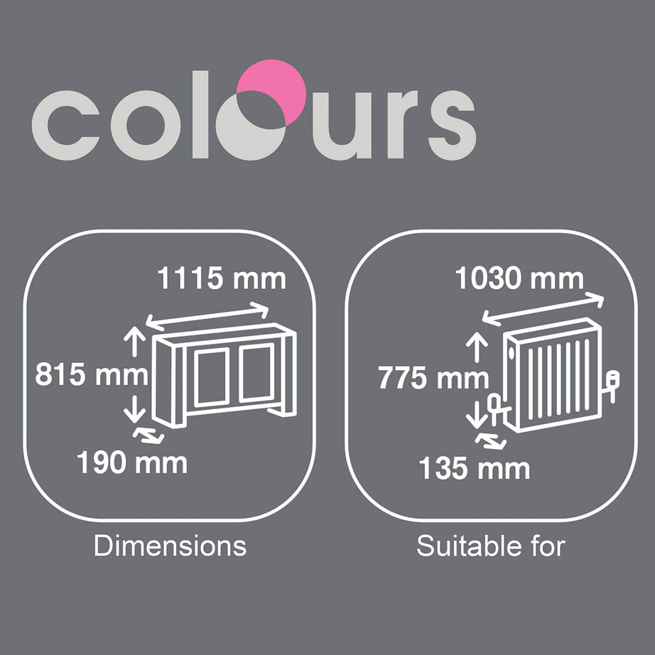 Mayfair Radiator Cover Medium White Wood Modern 815mm(H) 1115mm(W) 190mm(D) - Image 3