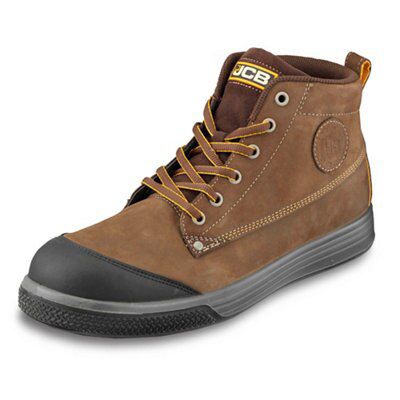 JCB Hiker Safety Trainers Nubuck Leather Brown Steel Toe Cap Padded Size 12 - Image 1