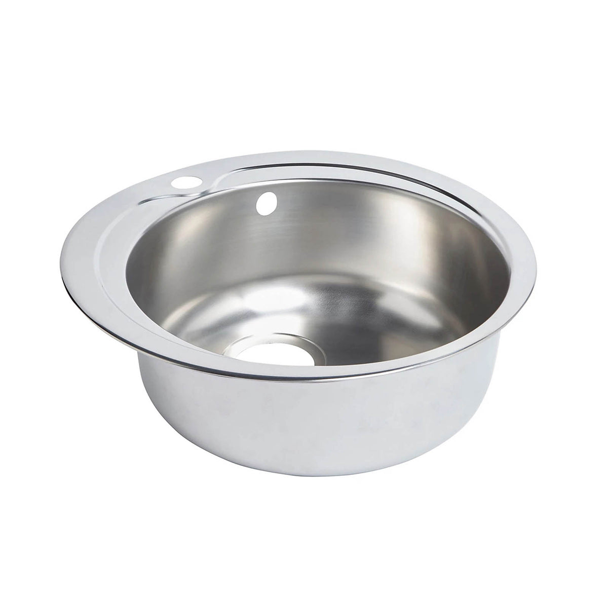 Quimby Kitchen Sink Inox 1 Bowl Stainless Steel 485x485mm Inset Basin Round - Image 2