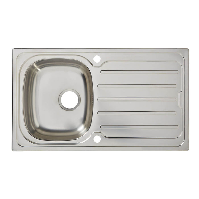 Kitchen Sink 1 Bowl Polished Inox Stainless Steel Reversible 500mm x 860mm - Image 1