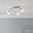 Ceiling Light 3 Lamp Swirl Frosted Glass Metal Brushed Chrome Effect Dimmable - Image 5