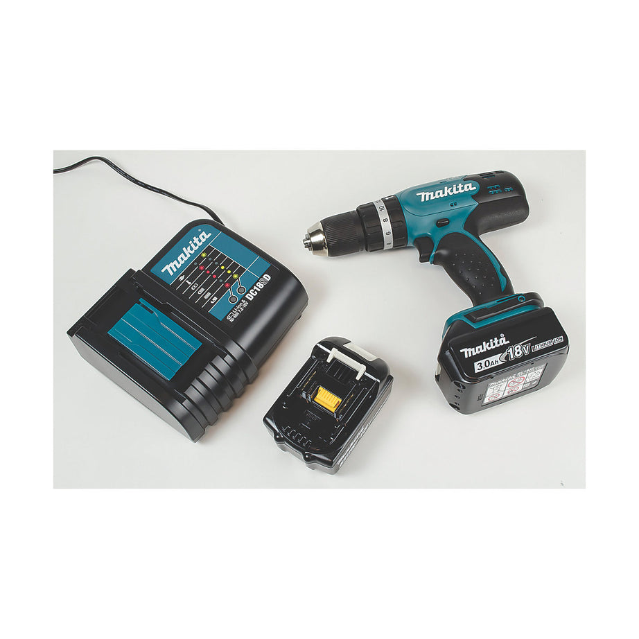 Makita Combi Hammer Drill Cordless 18V 2x3Ah Li-Ion DHP453SFE Compact Heavy Duty - Image 3